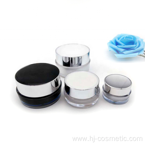 Wholesale high quality round black and white acrylic cream jar